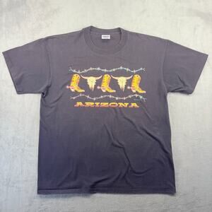 VTG Arizona Graphic T-Shirt Men's XL Black Western Single Stitch Oneita Tag 1993